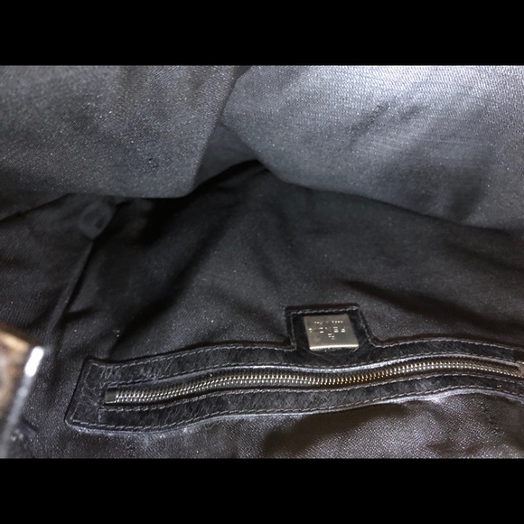 Authentic Fendi Black Swede Shoulder Purse Handbag - Picture 5 of 8